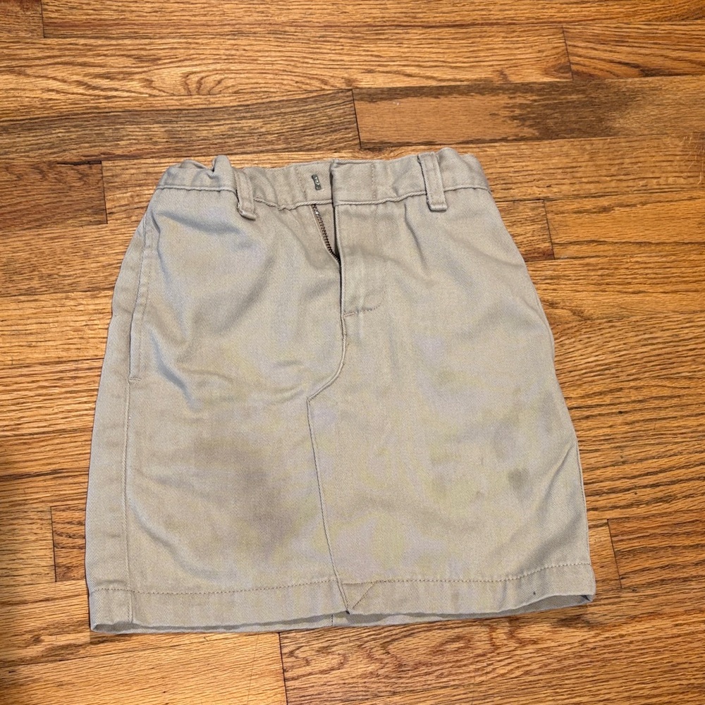 Tan/ khaki school skirt with adjustable waist